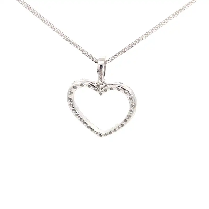 18K White Gold Heart Pendant